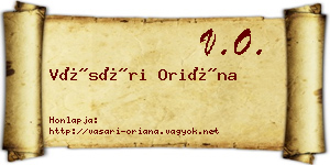 Vásári Oriána névjegykártya